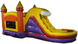 302 1676664481 29ft Red & Purple Marble Helix Combo Bounce House with Slide